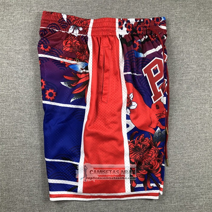 Pantalone Philadelphia 76ers Lunar New Year Mitchell & Ness Just Don Rojo